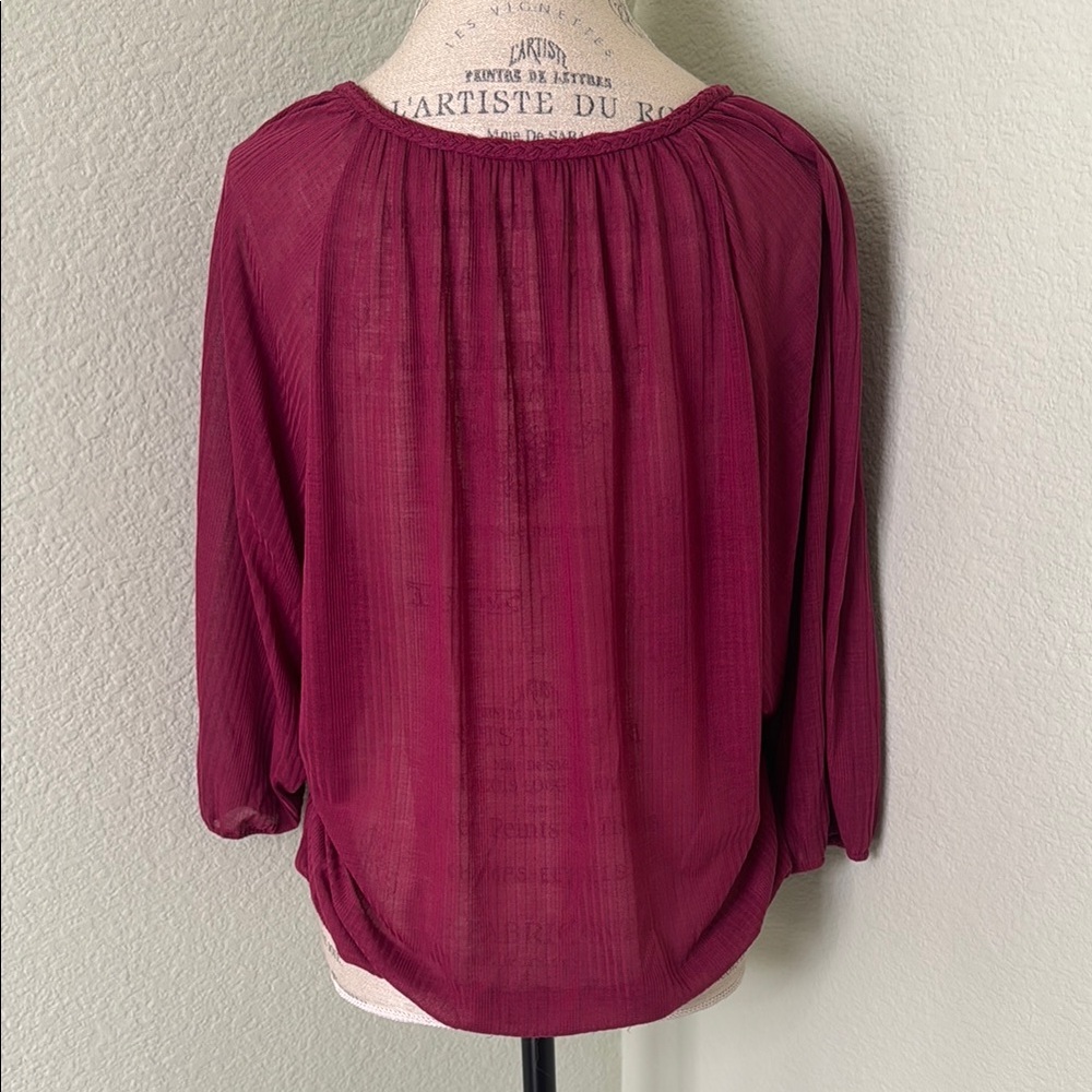 Lucky Brand Burgundy Blouse - Picture 5 of 5